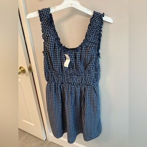 American Eagle NWT blue & white plaid dress Size small